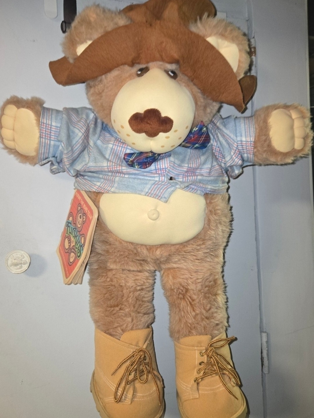 Furskins Farrell Furskin Teddy Bear Xavier Roberts Huge 22" Coleco 1984